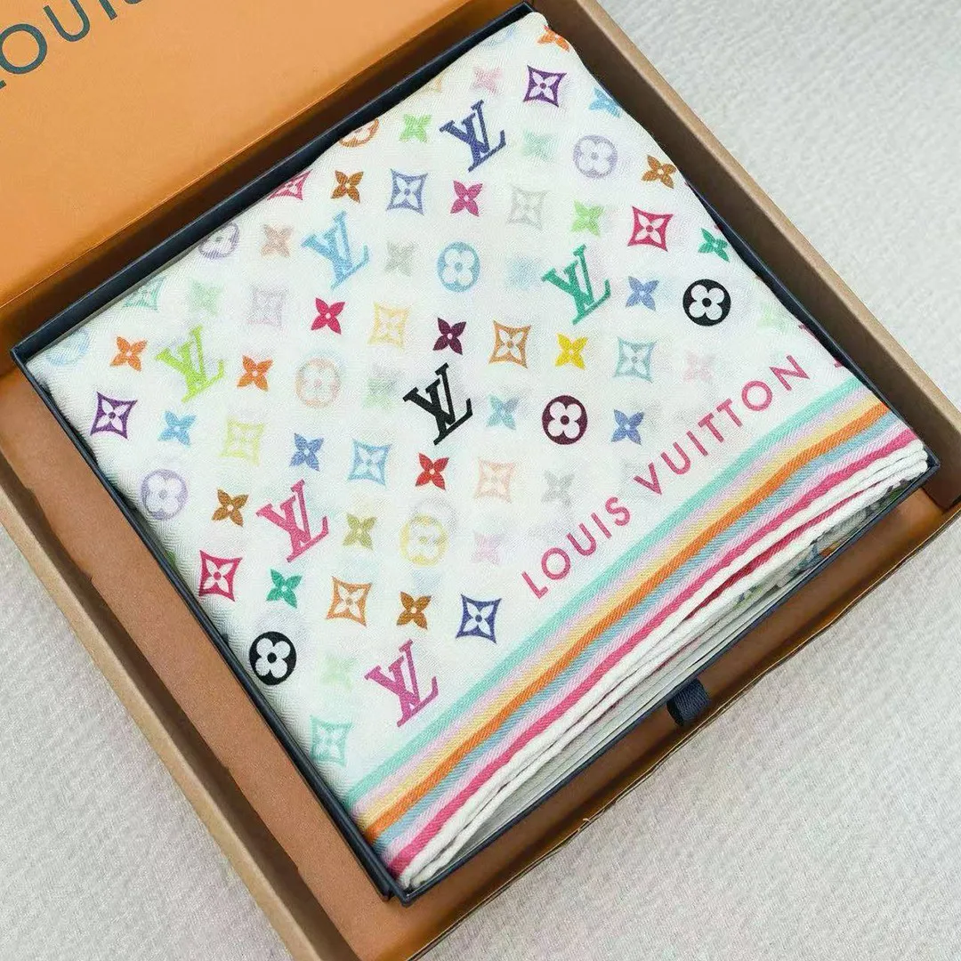 M94974 L.V x TM Monogram Multicolor Shawl White