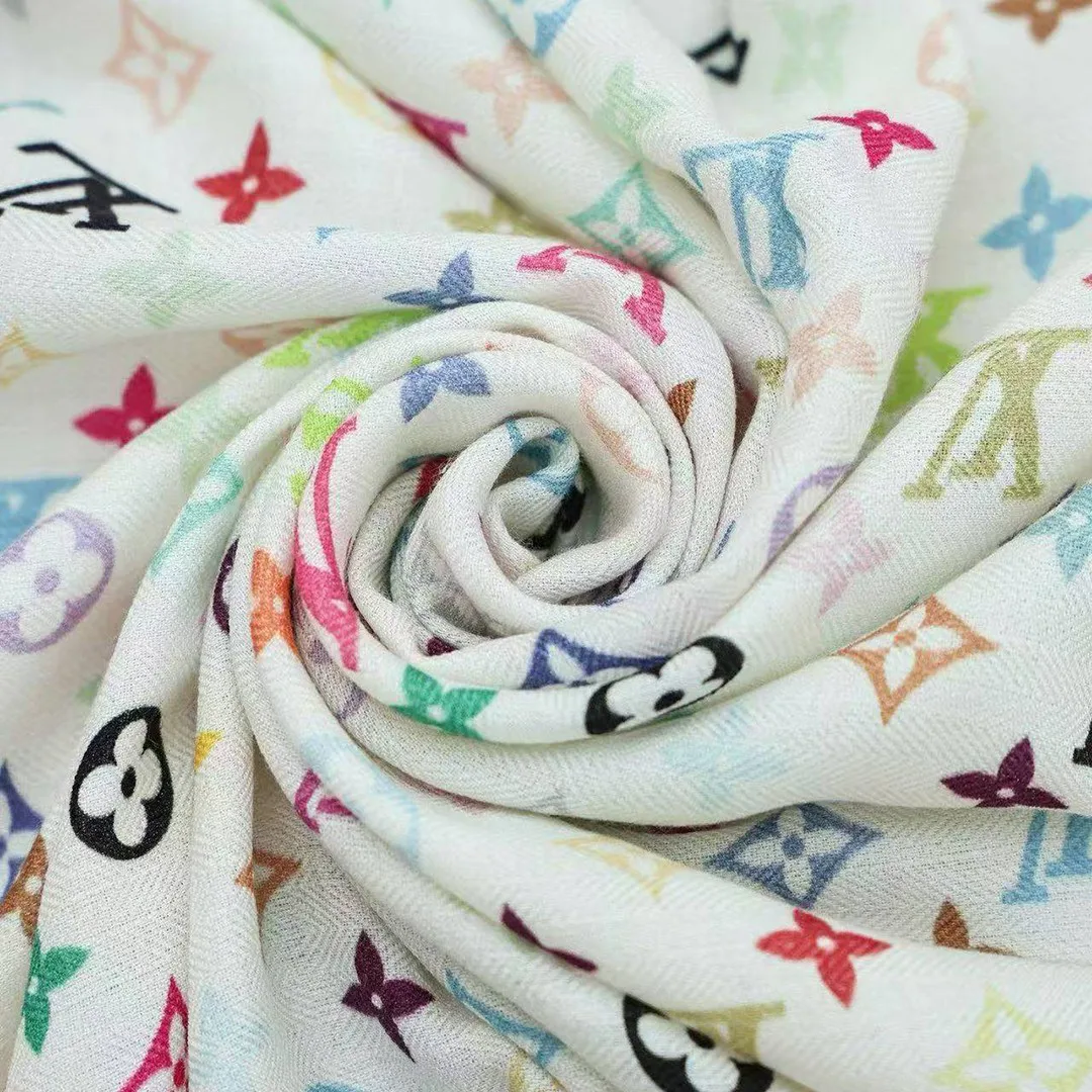 M94974 L.V x TM Monogram Multicolor Shawl White