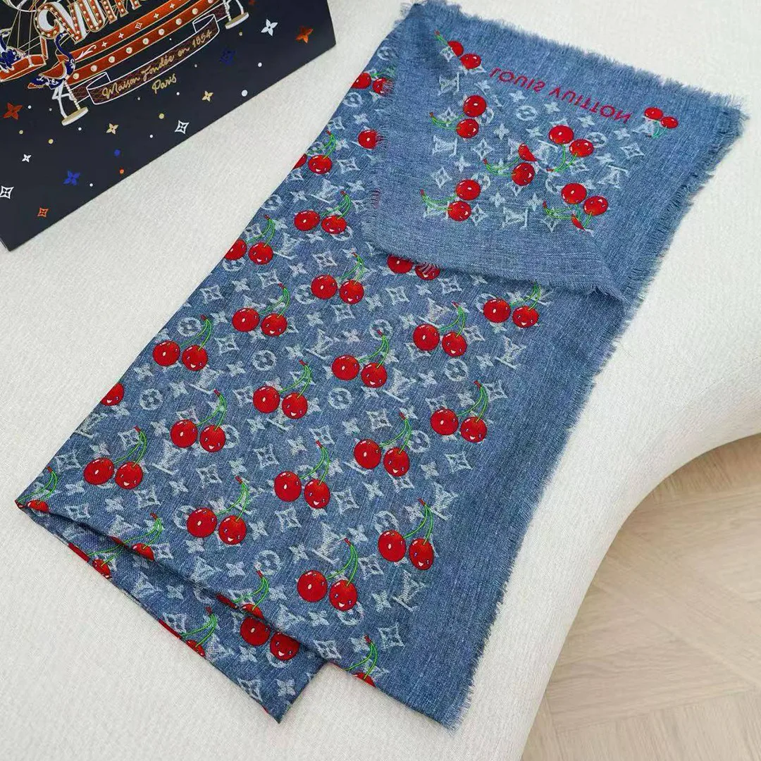 M96379 L.V x TM Denim Cerise Shawl Denim Blue
