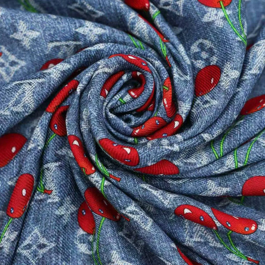 M96379 L.V x TM Denim Cerise Shawl Denim Blue