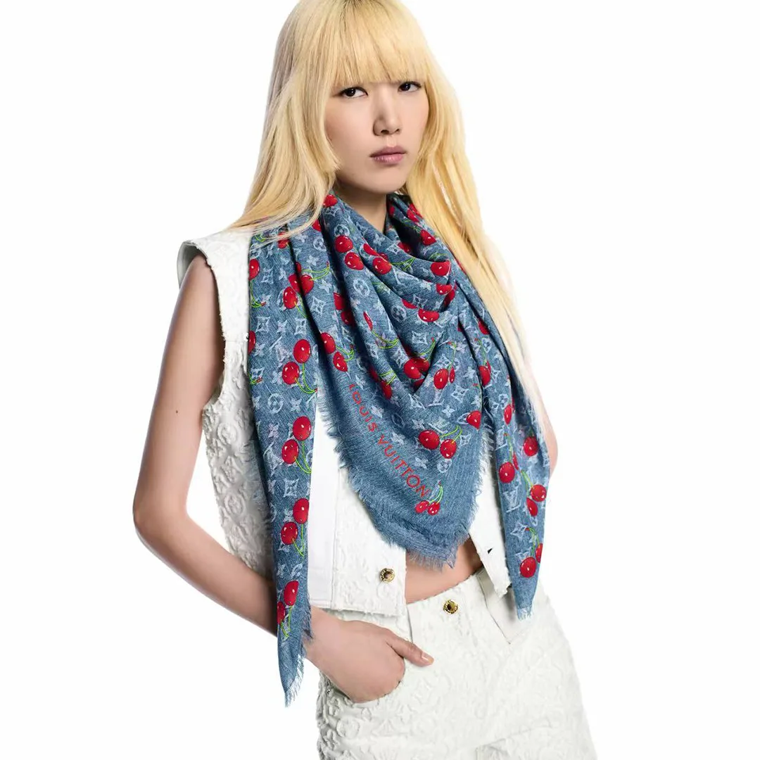 M96379 L.V x TM Denim Cerise Shawl Denim Blue