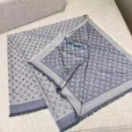 M71382 Monogram Denim Shawl Light Blue Monogram Pattern - M71376 1 M71382 Monogram Denim Shawl Light Blue Monogram Pattern