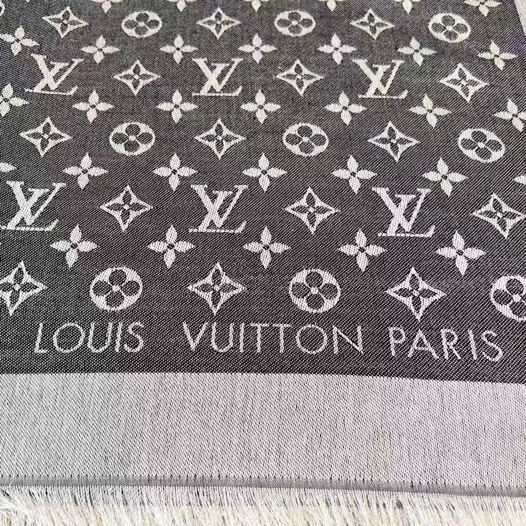 M71378 Monogram Denim Shawl Black Monogram Pattern