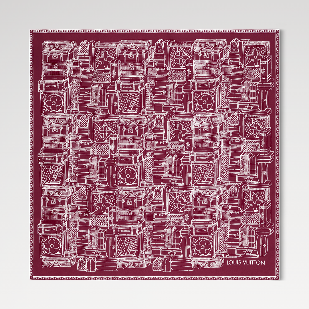 M96742 My Luggage Square 90 Bordeaux Monogram Pattern