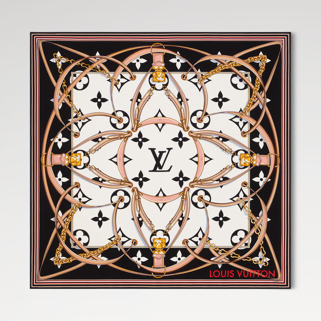 M76649 Ultimate Monogram Square 90 Black Monogram Pattern