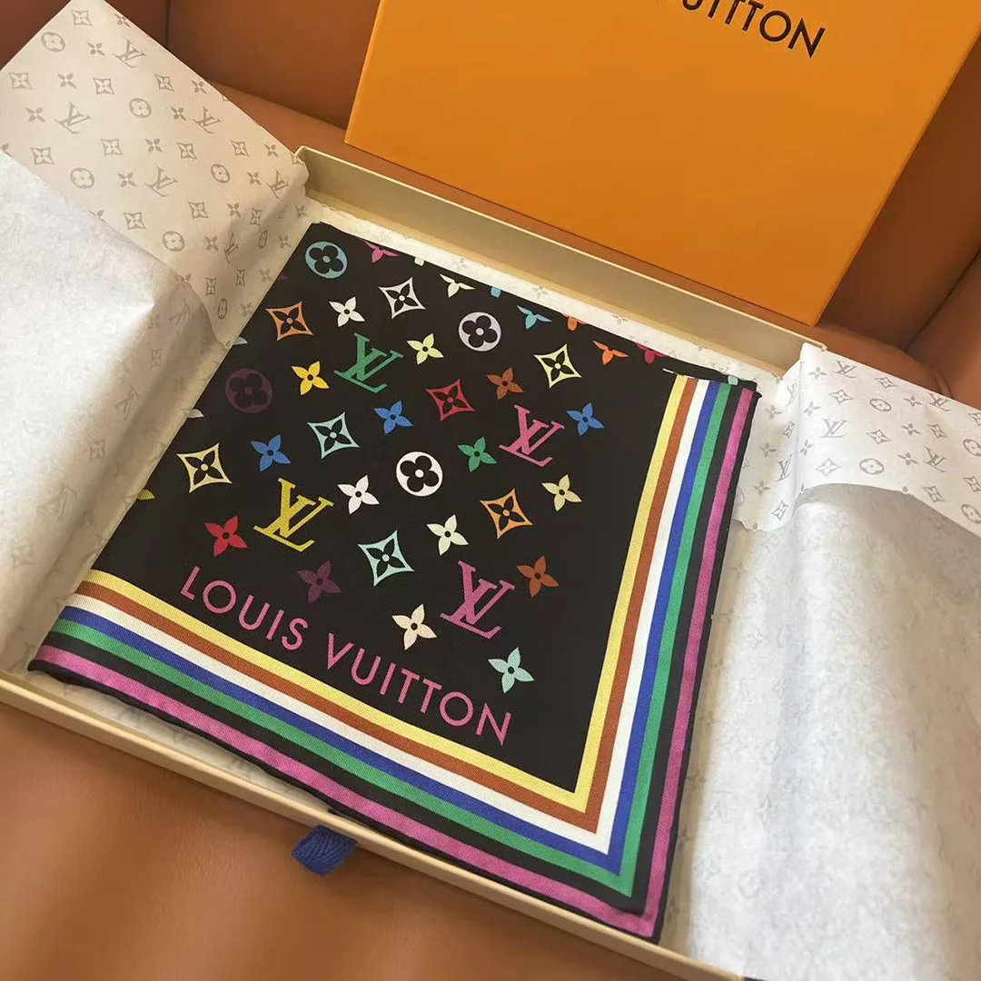 M96095 L.V x TM Monogram Multicolor Square 90 Black Monogram Pattern