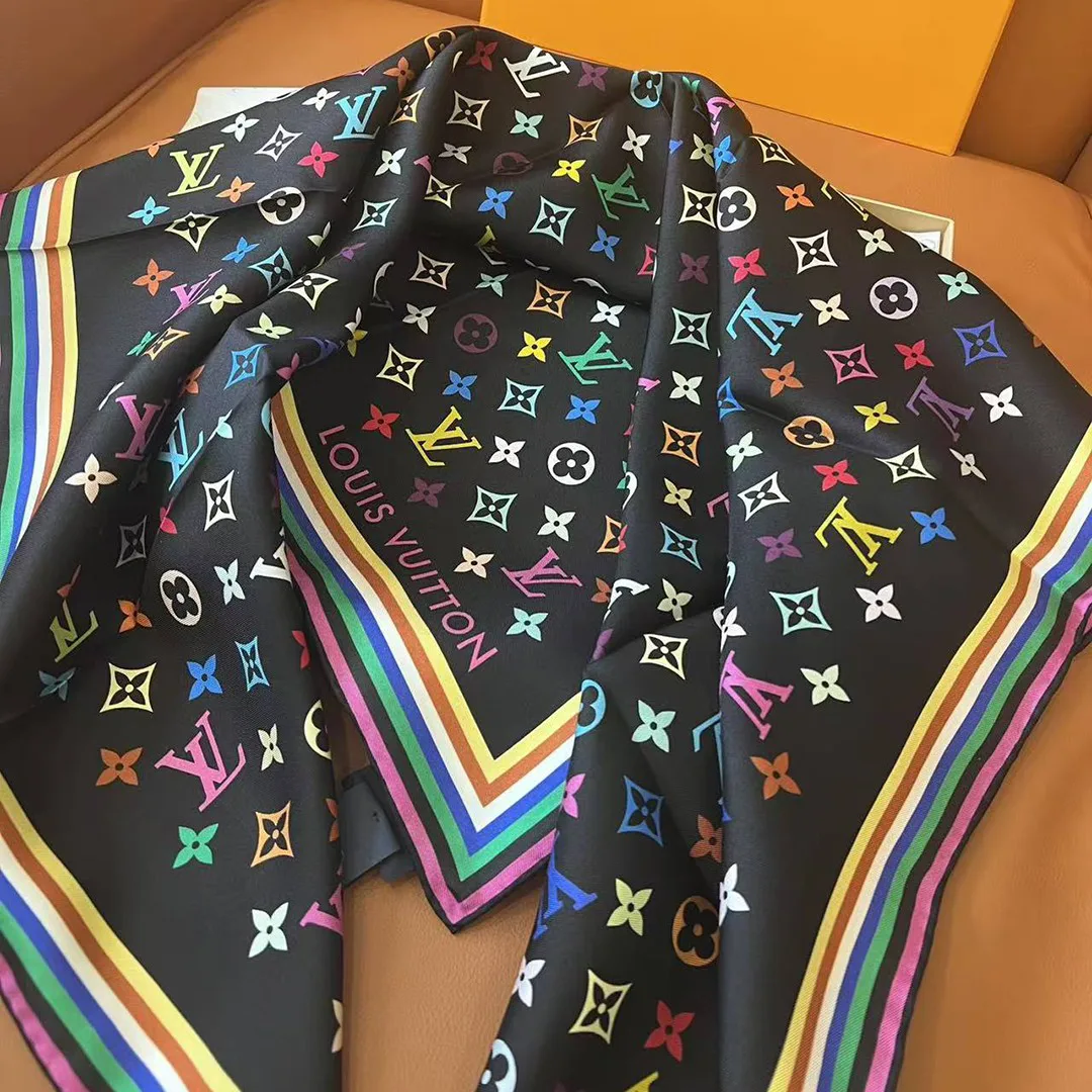 M96095 L.V x TM Monogram Multicolor Square 90 Black Monogram Pattern