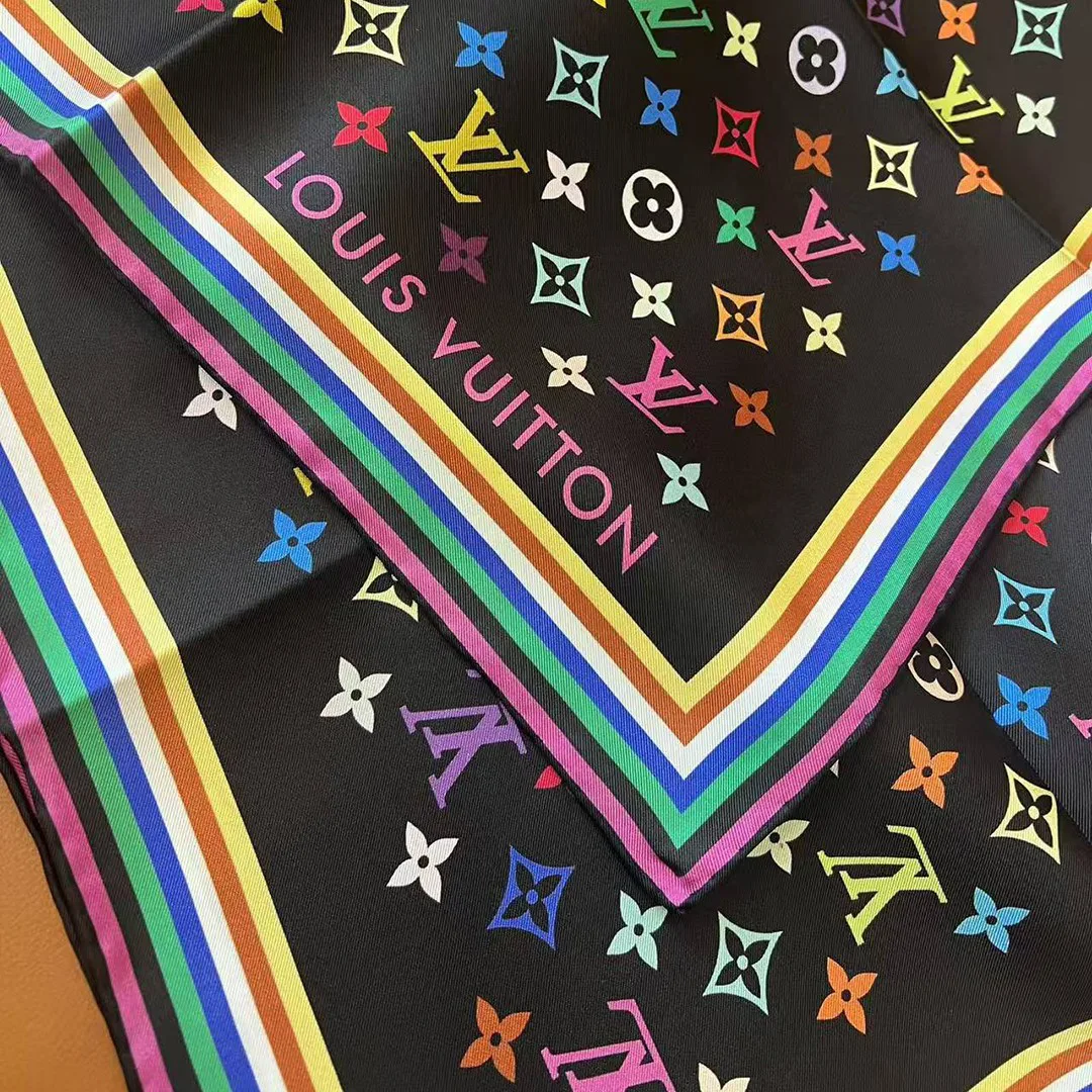 M96095 L.V x TM Monogram Multicolor Square 90 Black Monogram Pattern