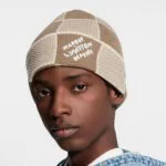 M96960 Damier Heritage Beanie Beige Damier Print 100% Wool - M92736 2 M96960 Damier Heritage Beanie Beige Damier Print 100% Wool