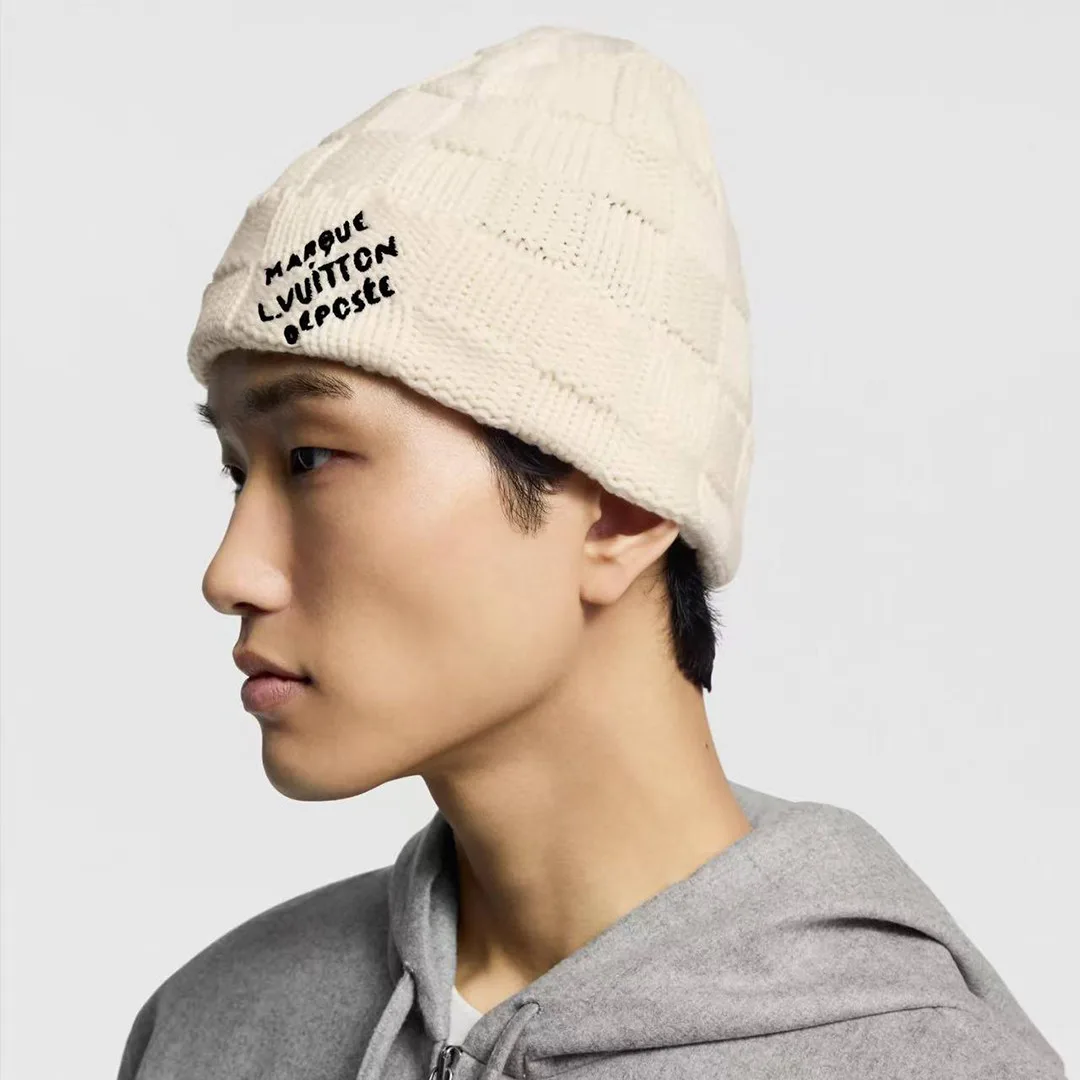 M92739 Damier Snug Beanie Black Damier Knit 100% Wool