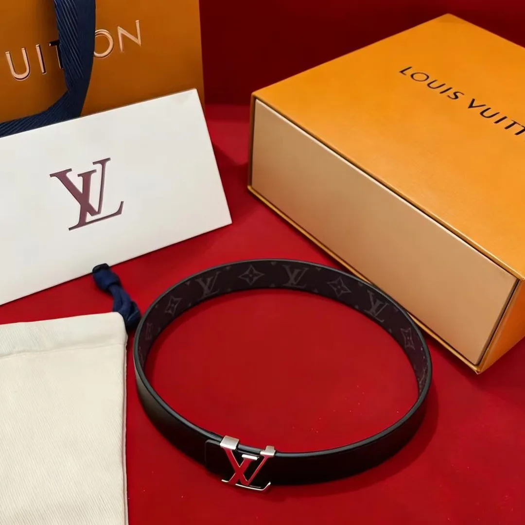 M4484U L.V Initiales 35mm Reversible Belt Monogram Eclipse