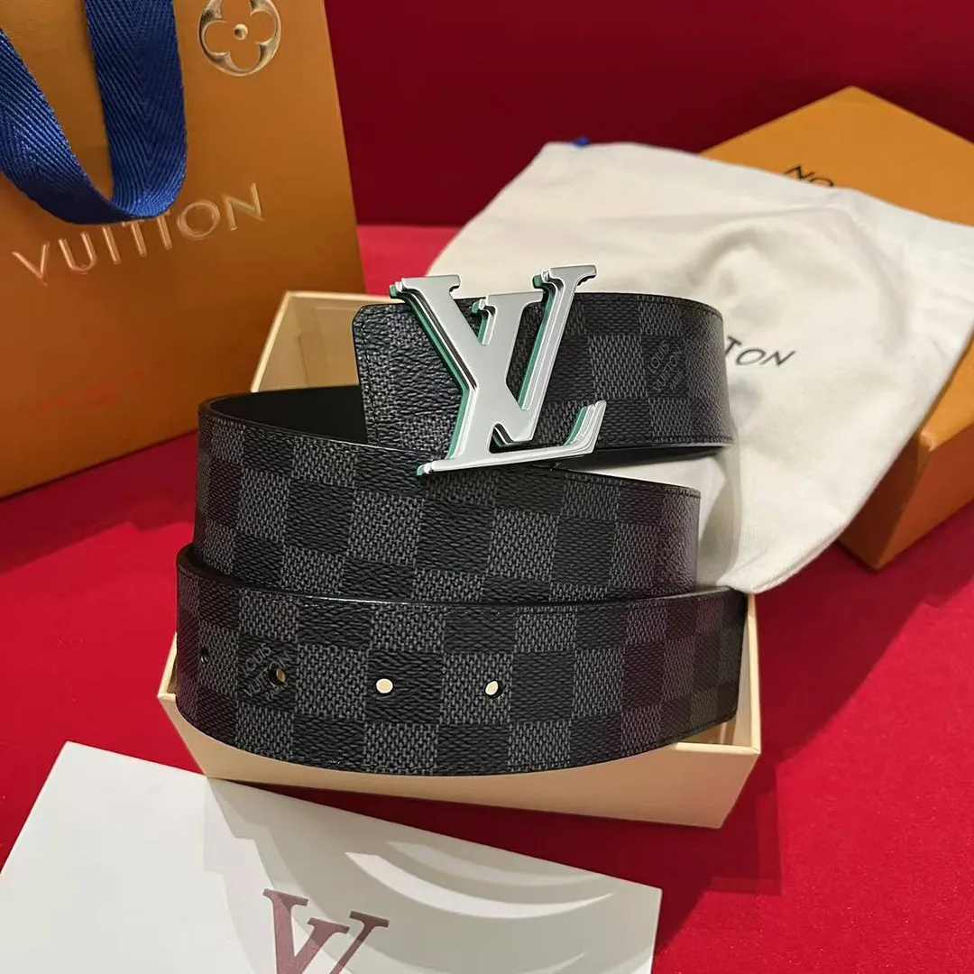 M4605V Optic Damier Graphite 40mm Reversible Belt Damier Coated Canvas Leather