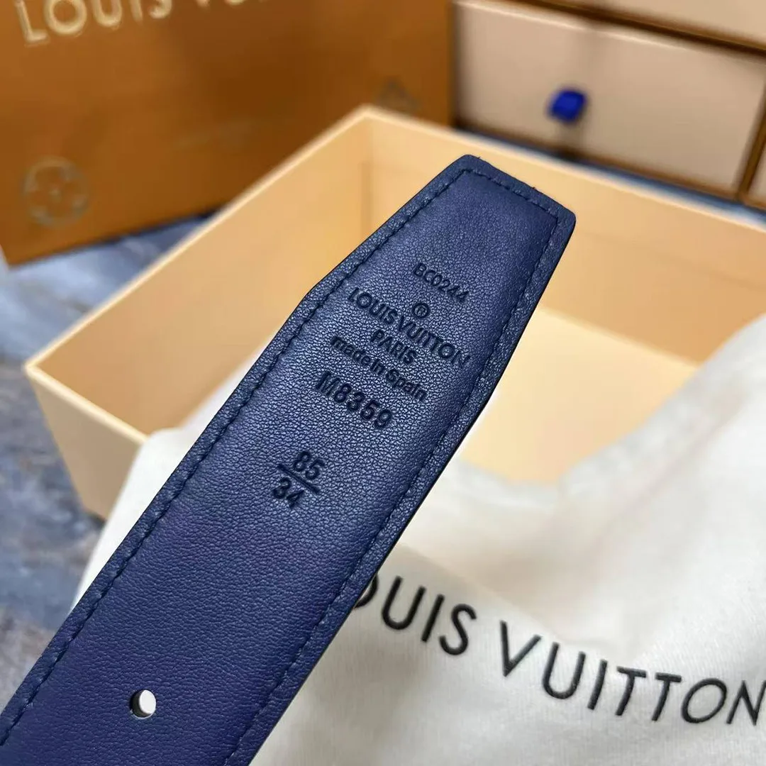 M8359S Heritage 35mm Reversible Belt Midnight Blue Black Leather
