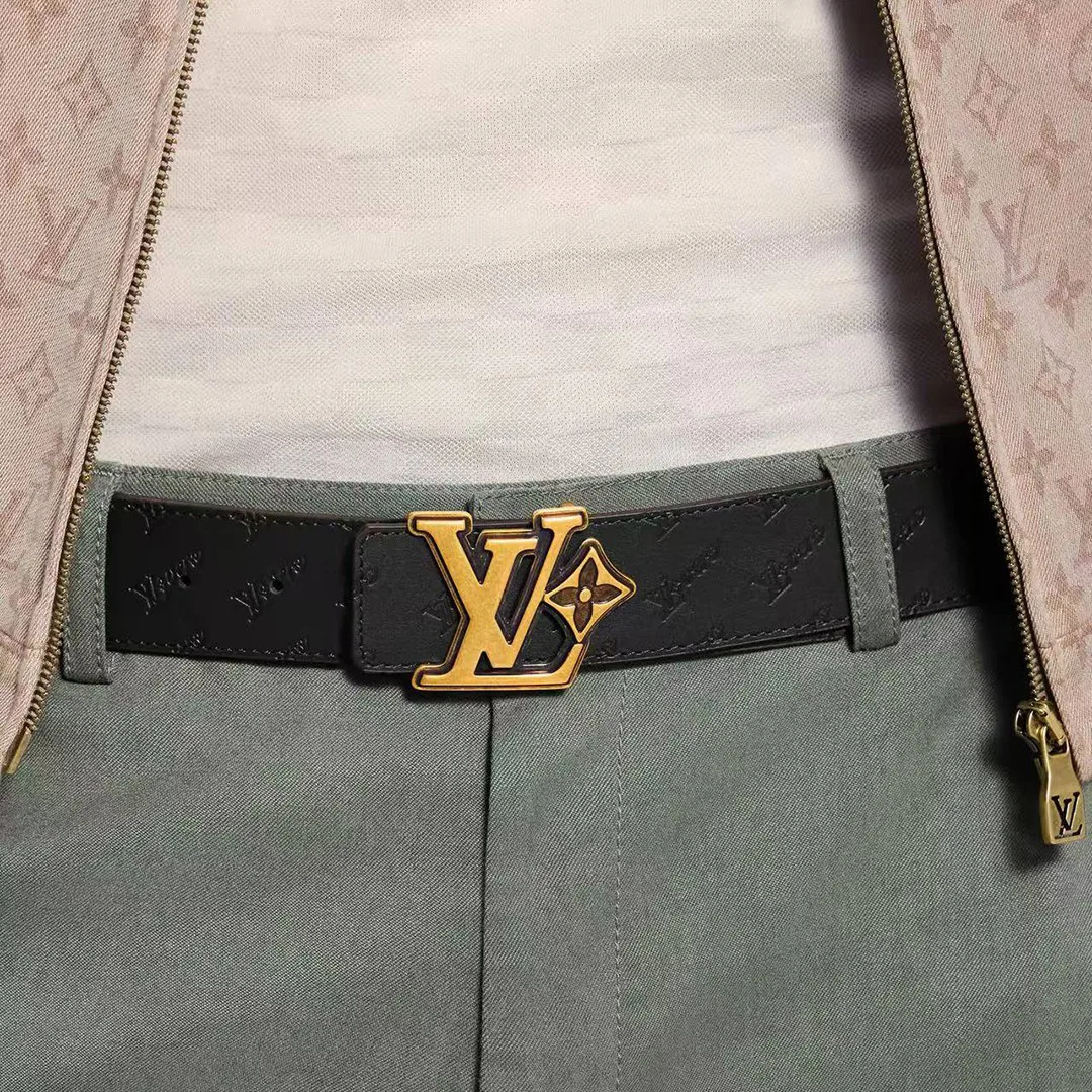 M4061U L.V Flower 40mm Reversible Belt Monogram Coated Canvas Leather