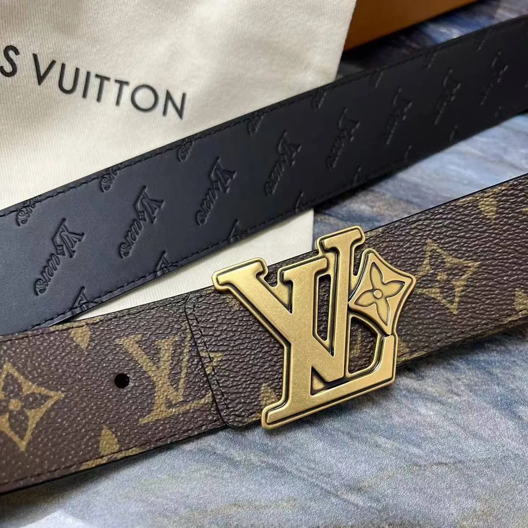 M4061U L.V Flower 40mm Reversible Belt Monogram Coated Canvas Leather