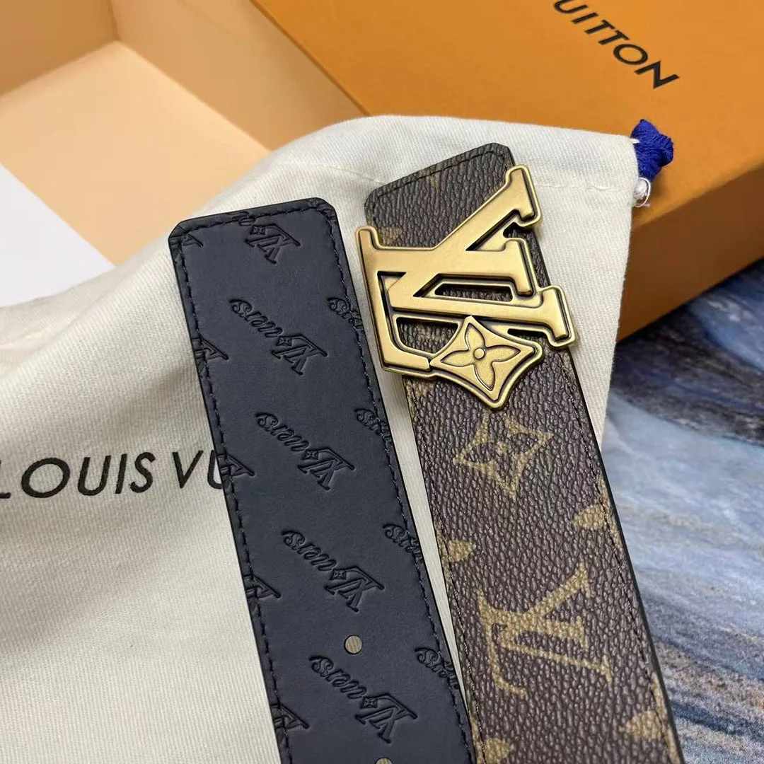 M4061U L.V Flower 40mm Reversible Belt Monogram Coated Canvas Leather