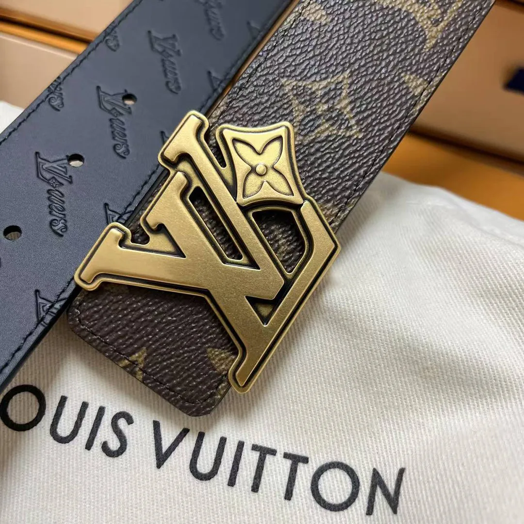 M4061U L.V Flower 40mm Reversible Belt Monogram Coated Canvas Leather
