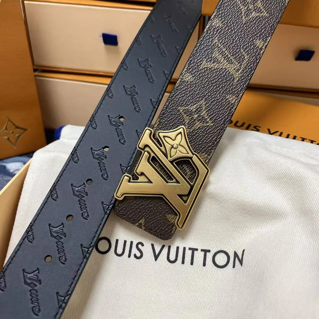 M4061U L.V Flower 40mm Reversible Belt Monogram Coated Canvas Leather