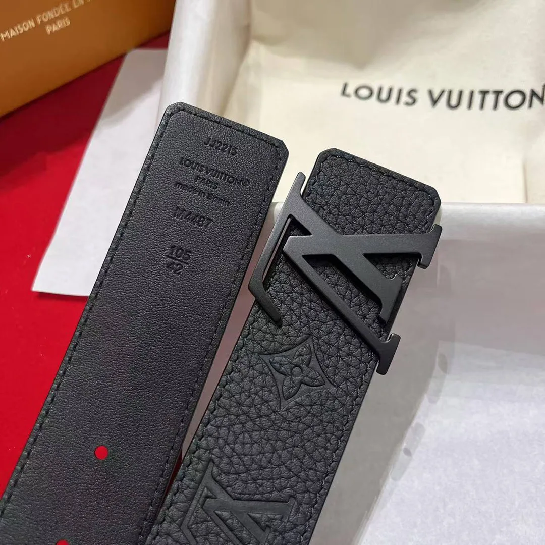 M4487U L.V Initiales 40mm Reversible Belt Embossed Monogram Pattern Leather