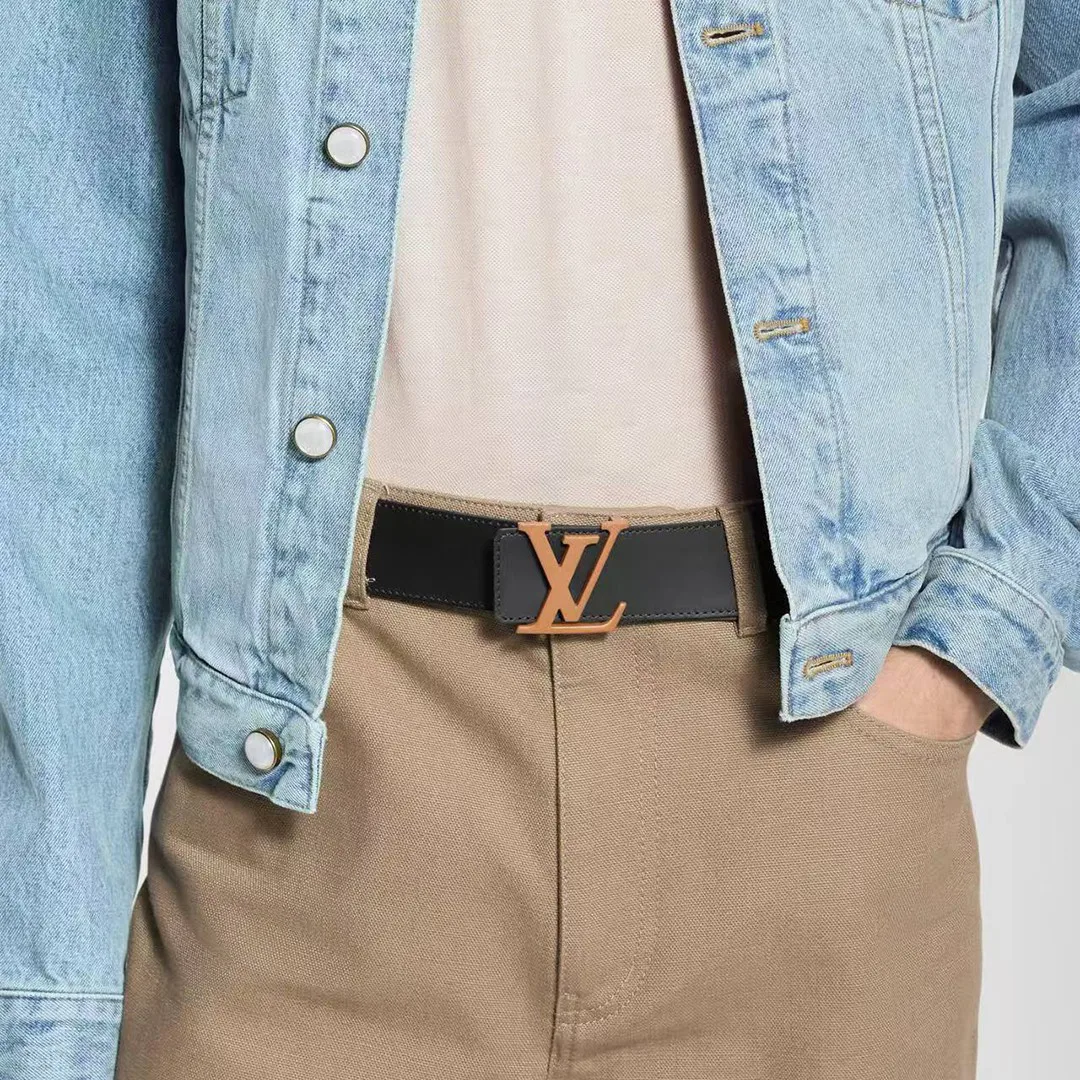 M4512V L.V Initiales Taurillon Monogram 40mm Reversible Belt Embossed Monogram Pattern Leather
