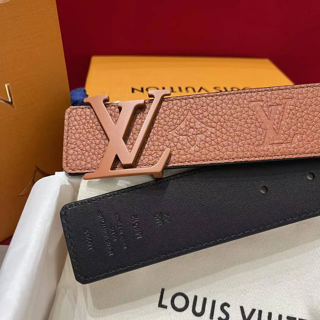 M4512V L.V Initiales Taurillon Monogram 40mm Reversible Belt Embossed Monogram Pattern Leather