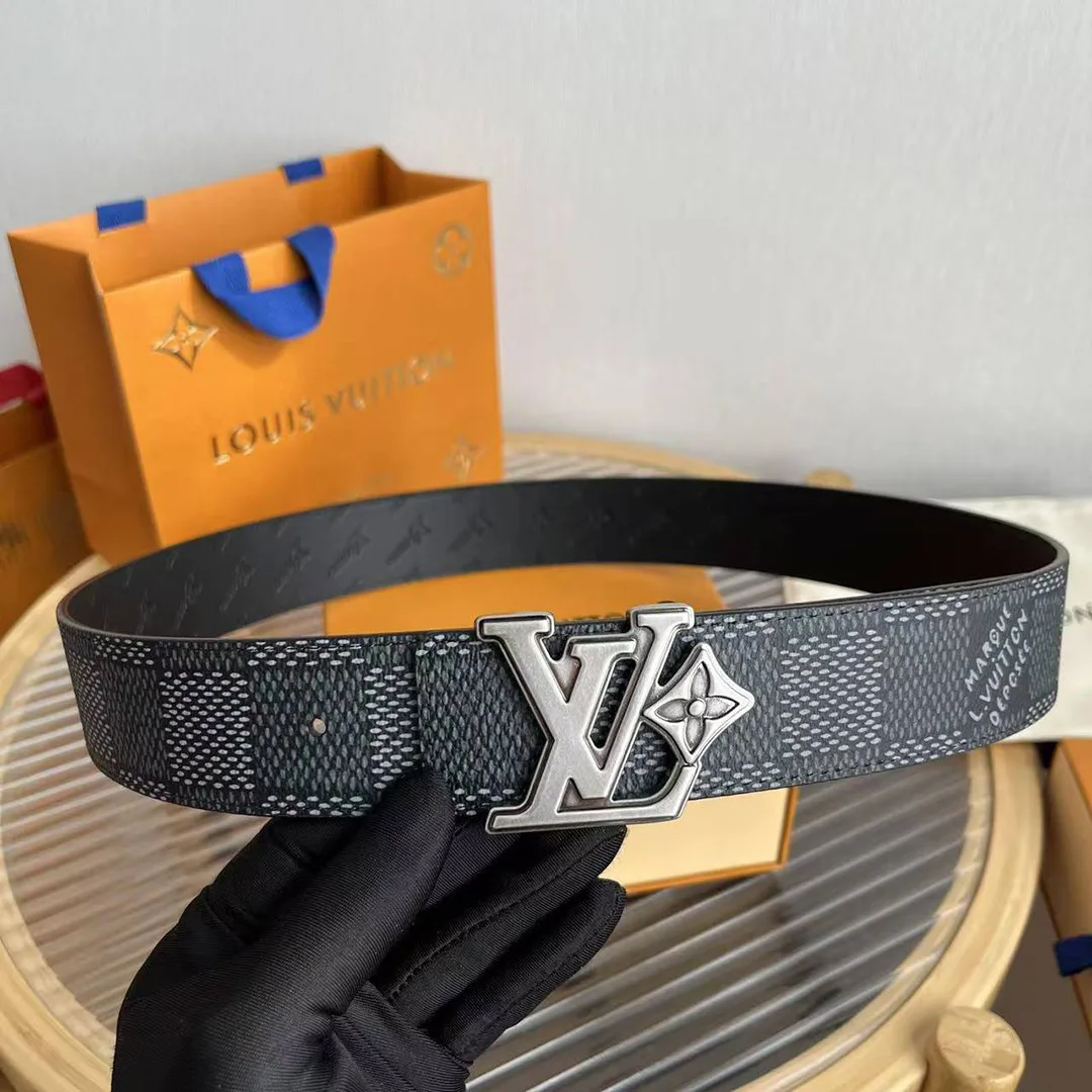 M4253U L.V Flower 40mm Reversible Belt Damier Graphite Canvas Leather