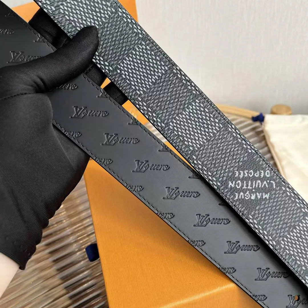M4253U L.V Flower 40mm Reversible Belt Damier Graphite Canvas Leather
