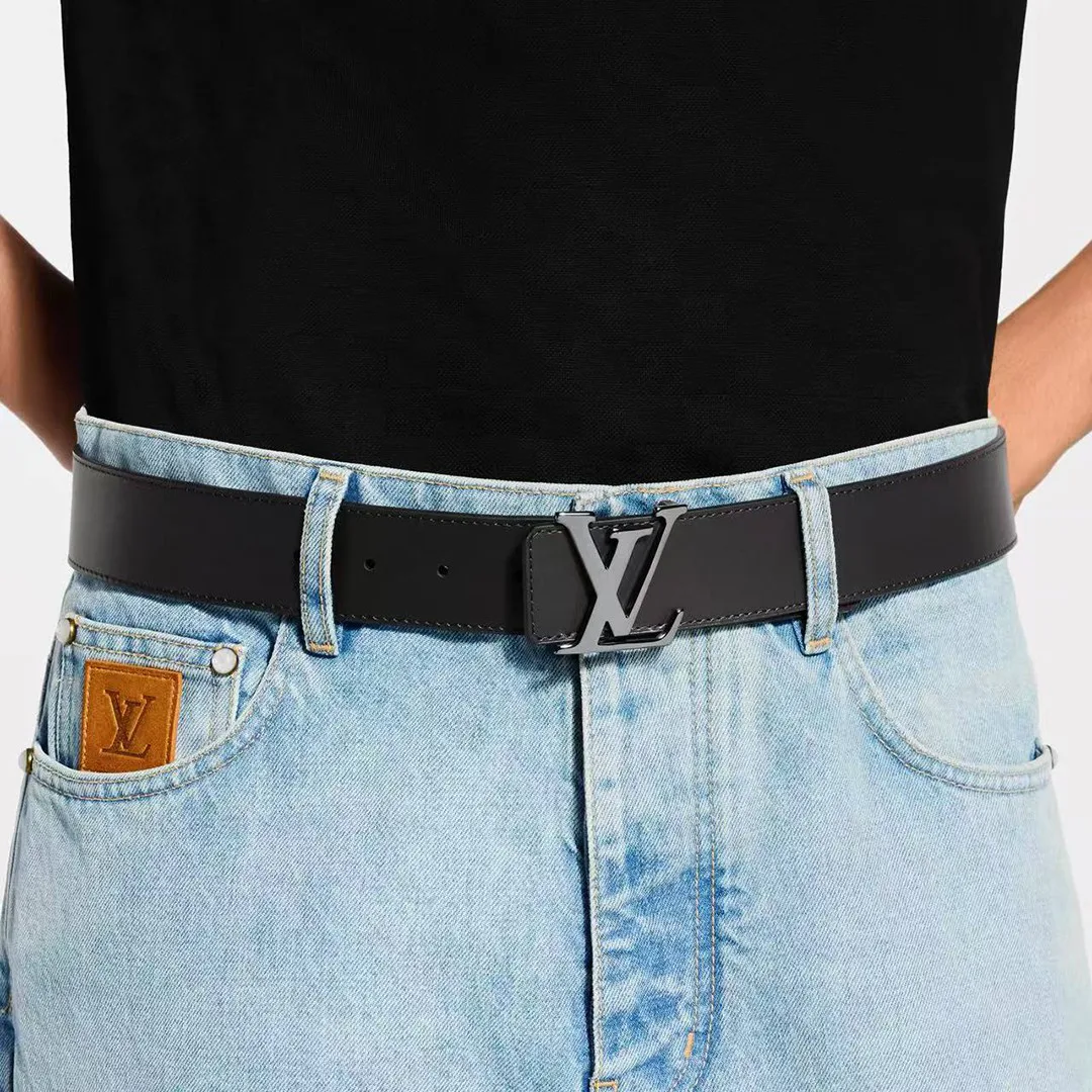 M0213U L.V Initiales 40mm Reversible Belt Damier Graphite Canvas Leather