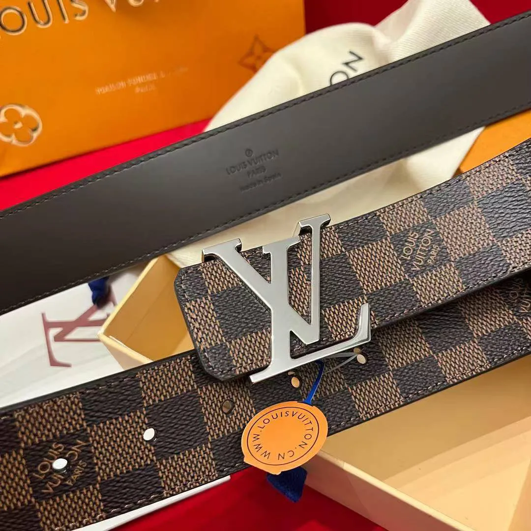 M0212U L.V Initiales 40mm Reversible Belt Damier Ebene Canvas Leather