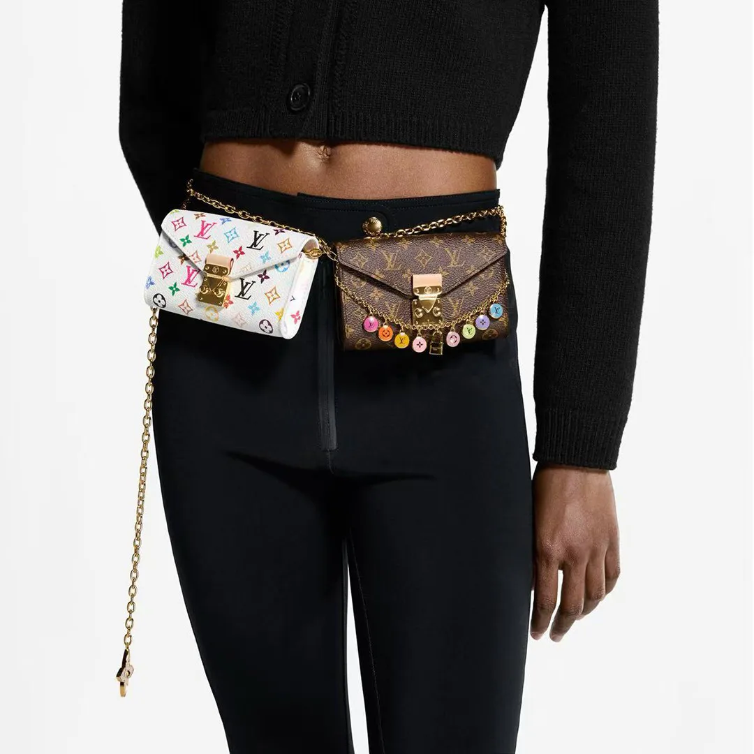 M4625Z L.V x TM Pouch Metis Belt Monogram Multicolor Coated Canvas