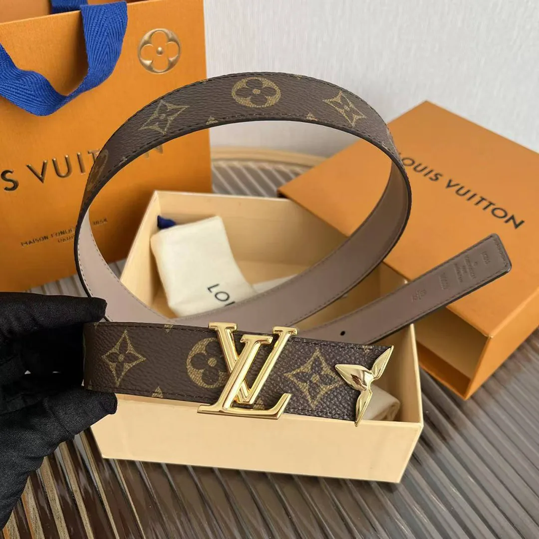 M8591U Pretty L.V 30mm Reversible Belt Monogram Canvas Calf Leather