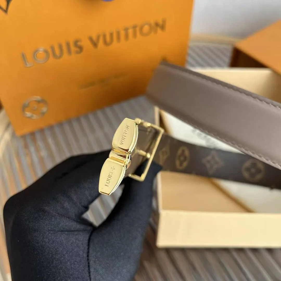 M8591U Pretty L.V 30mm Reversible Belt Monogram Canvas Calf Leather
