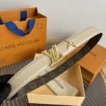 M8233W Pretty L.V 30mm Reversible Belt Monogram Canvas Calf Leather - M8871V 2 M8233W Pretty L.V 30mm Reversible Belt Monogram Canvas Calf Leather