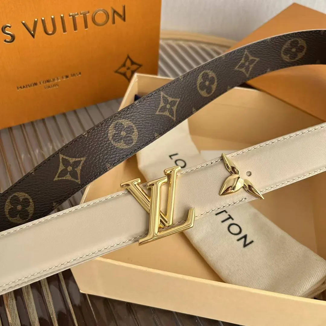 M8233W Pretty L.V 30mm Reversible Belt Monogram Canvas Calf Leather