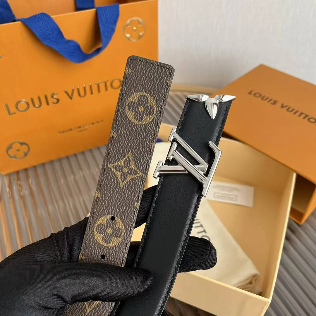 M8871V Pretty L.V 30mm Reversible Belt Monogram Canvas Calf Leather