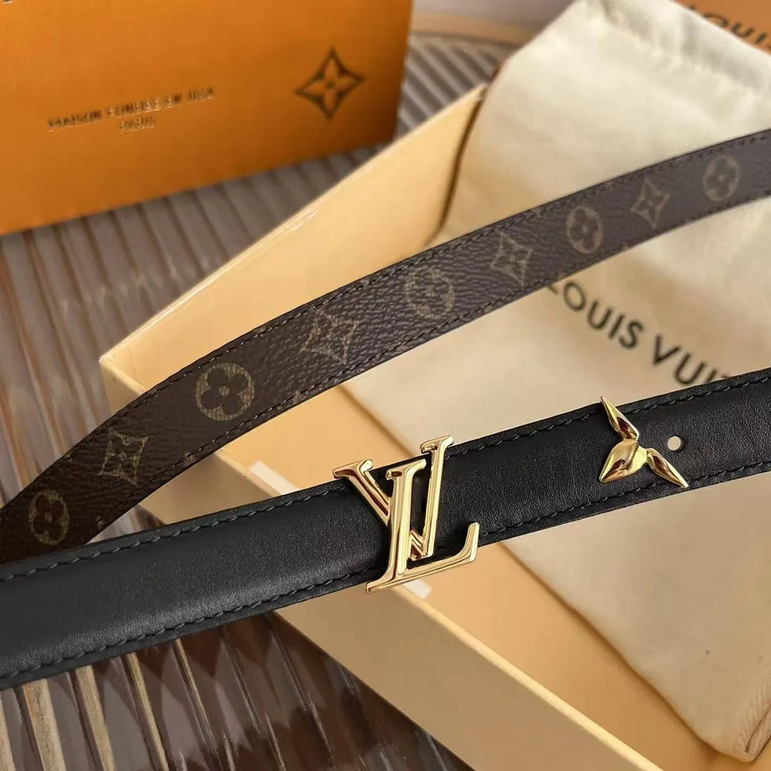 M8232V Pretty L.V 20mm Reversible Belt Monogram Canvas Calf Leather