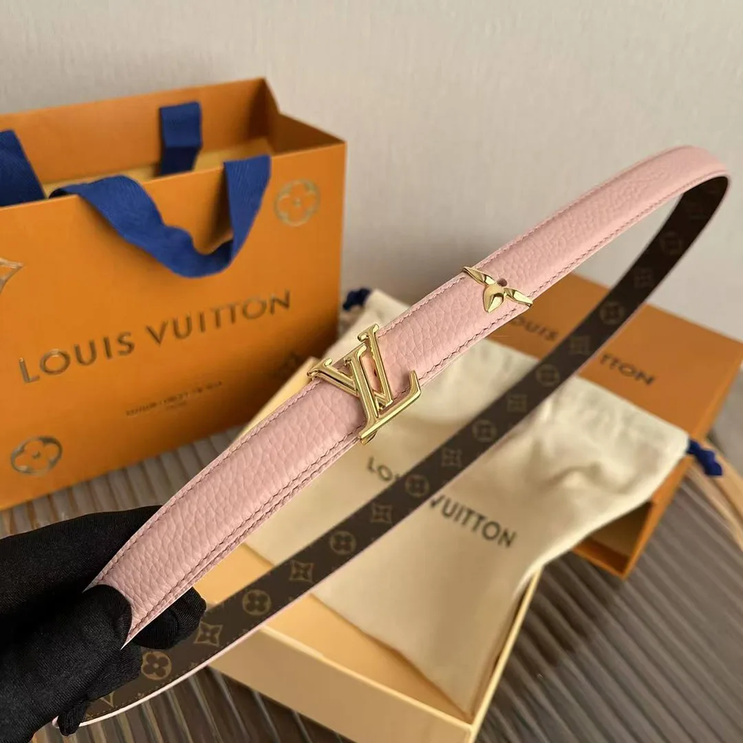 M8539U Pretty L.V 20mm Reversible Belt Monogram Canvas Calf Leather