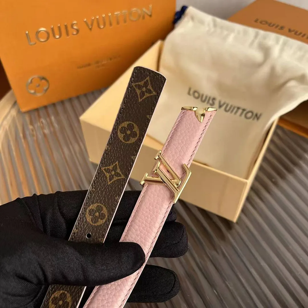 M8539U Pretty L.V 20mm Reversible Belt Monogram Canvas Calf Leather