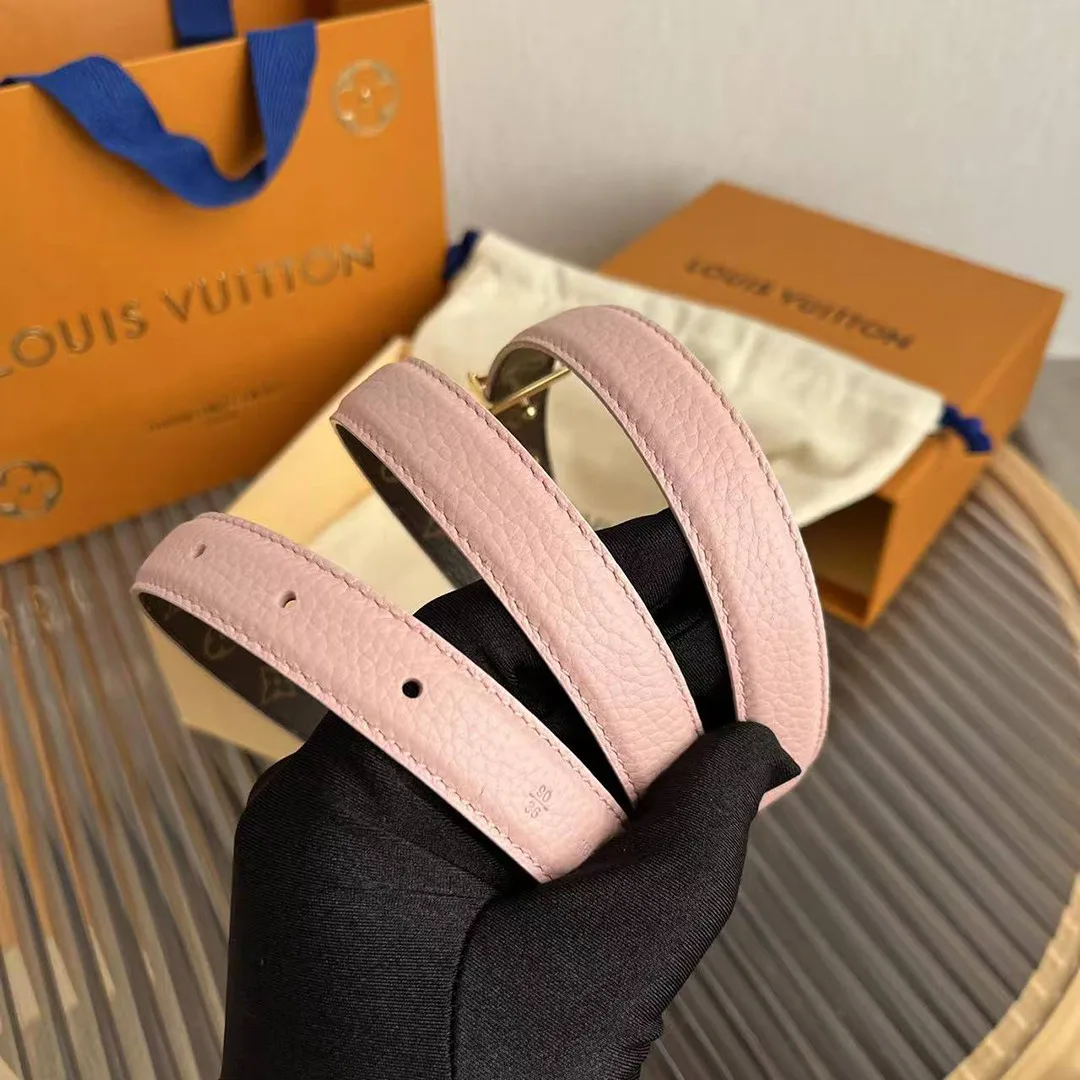 M8539U Pretty L.V 20mm Reversible Belt Monogram Canvas Calf Leather