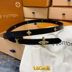 M4281U Mini Flowergram Studs 15mm Belt Black Calf Leather - M8593Z 2 M4281U Mini Flowergram Studs 15mm Belt Black Calf Leather