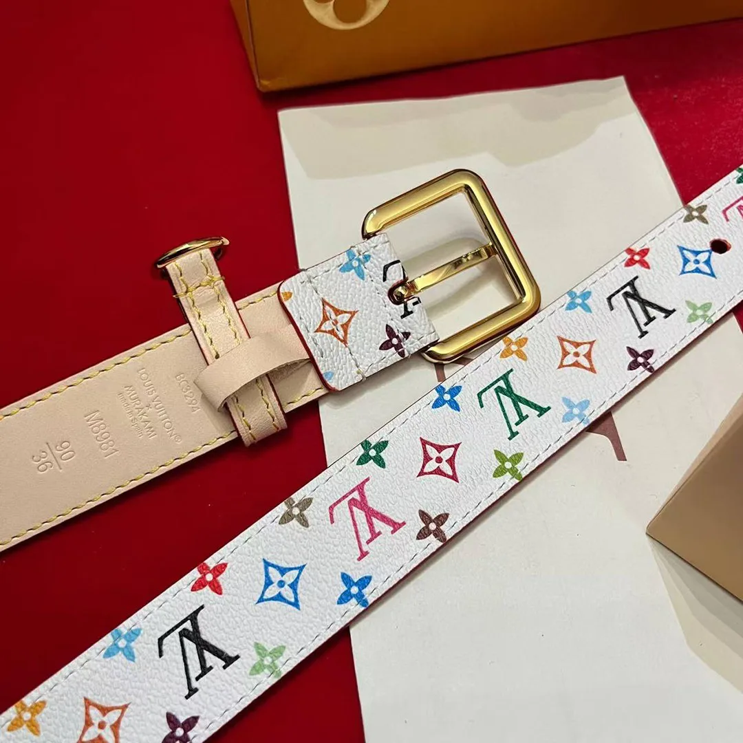 M8981U TM D-Ring 30mm Belt Monogram Multicolor Coated Canvas Calf Leather