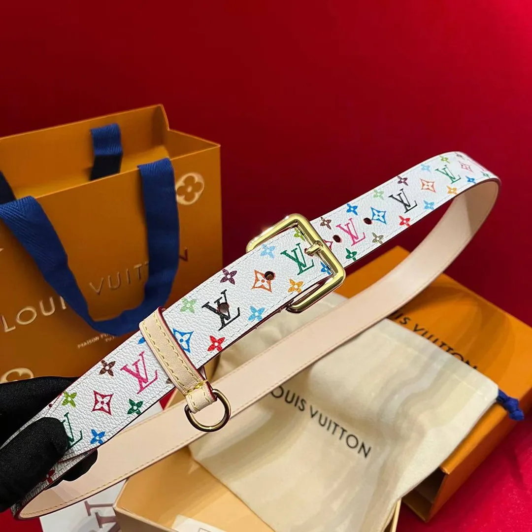 M8981U TM D-Ring 30mm Belt Monogram Multicolor Coated Canvas Calf Leather