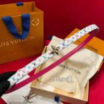 M8992U TM Mini Flowergram 15mm Reversible Belt Monogram Multicolor Coated Canvas Calf Leather - M0322U 2 M8992U TM Mini Flowergram 15mm Reversible Belt Monogram Multicolor Coated Canvas Calf Leather