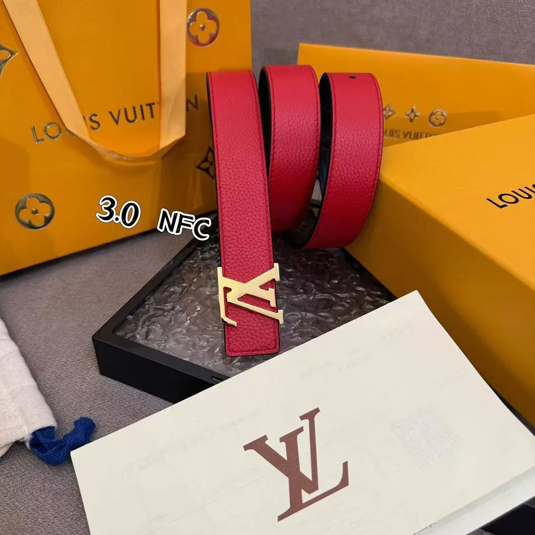 M0322U Initiales 30mm Reversible Belt Monogram Canvas Calf Leather