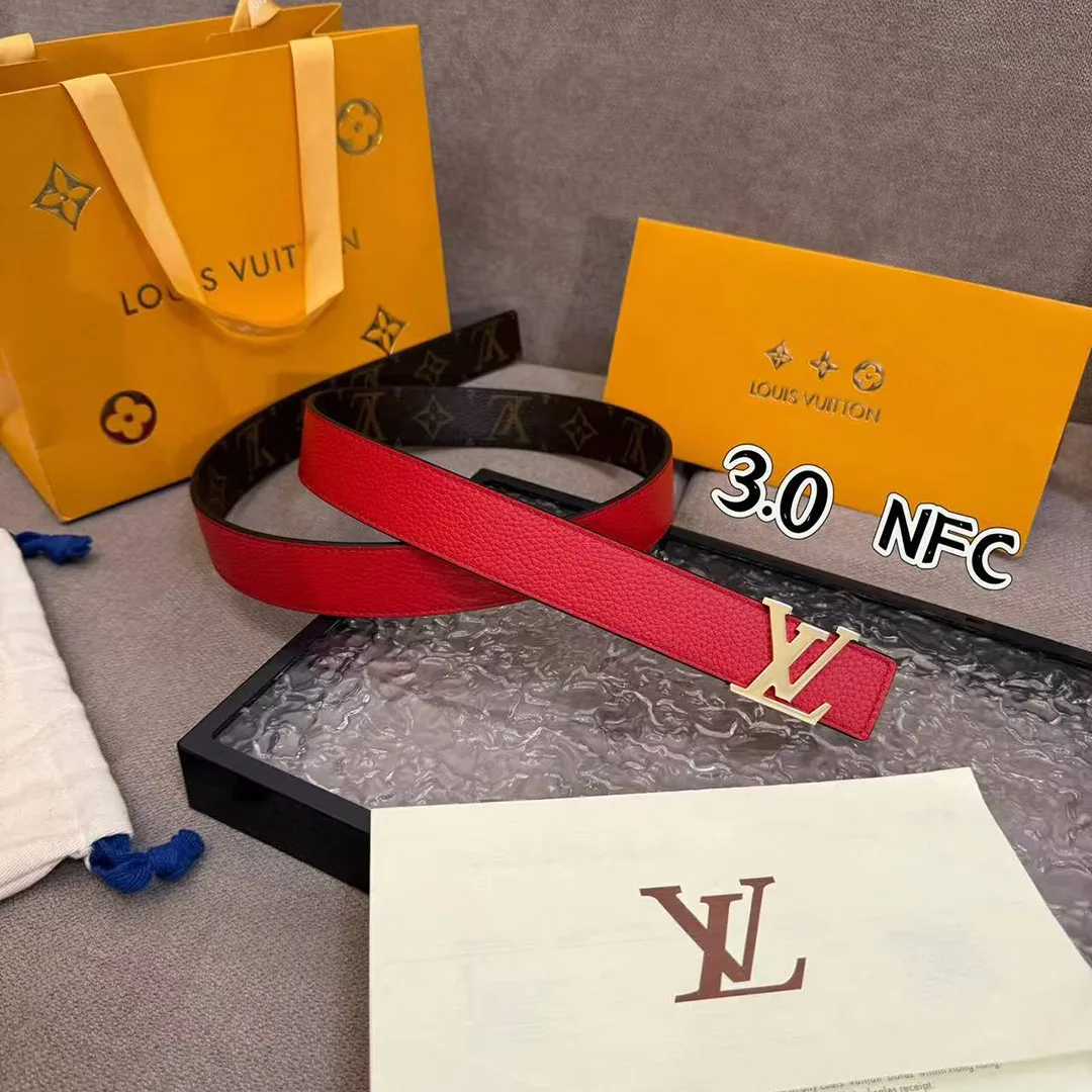 M0322U Initiales 30mm Reversible Belt Monogram Canvas Calf Leather