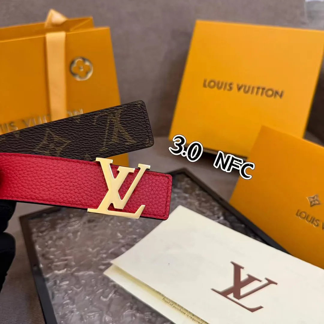 M0322U Initiales 30mm Reversible Belt Monogram Canvas Calf Leather