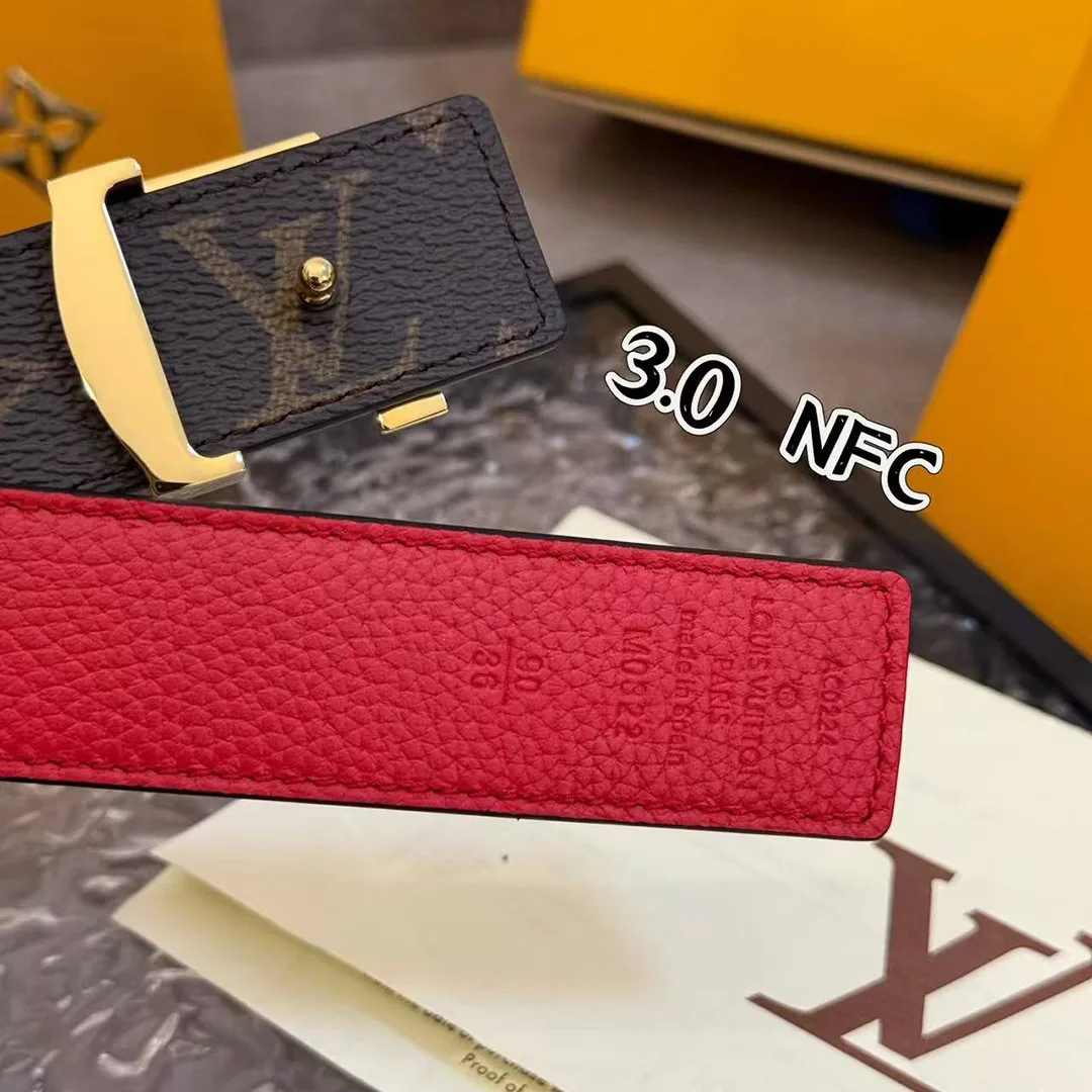 M0322U Initiales 30mm Reversible Belt Monogram Canvas Calf Leather