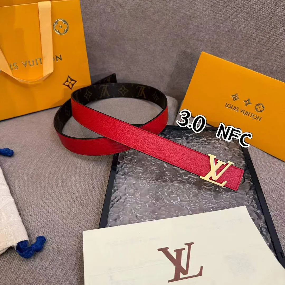 M0322U Initiales 30mm Reversible Belt Monogram Canvas Calf Leather