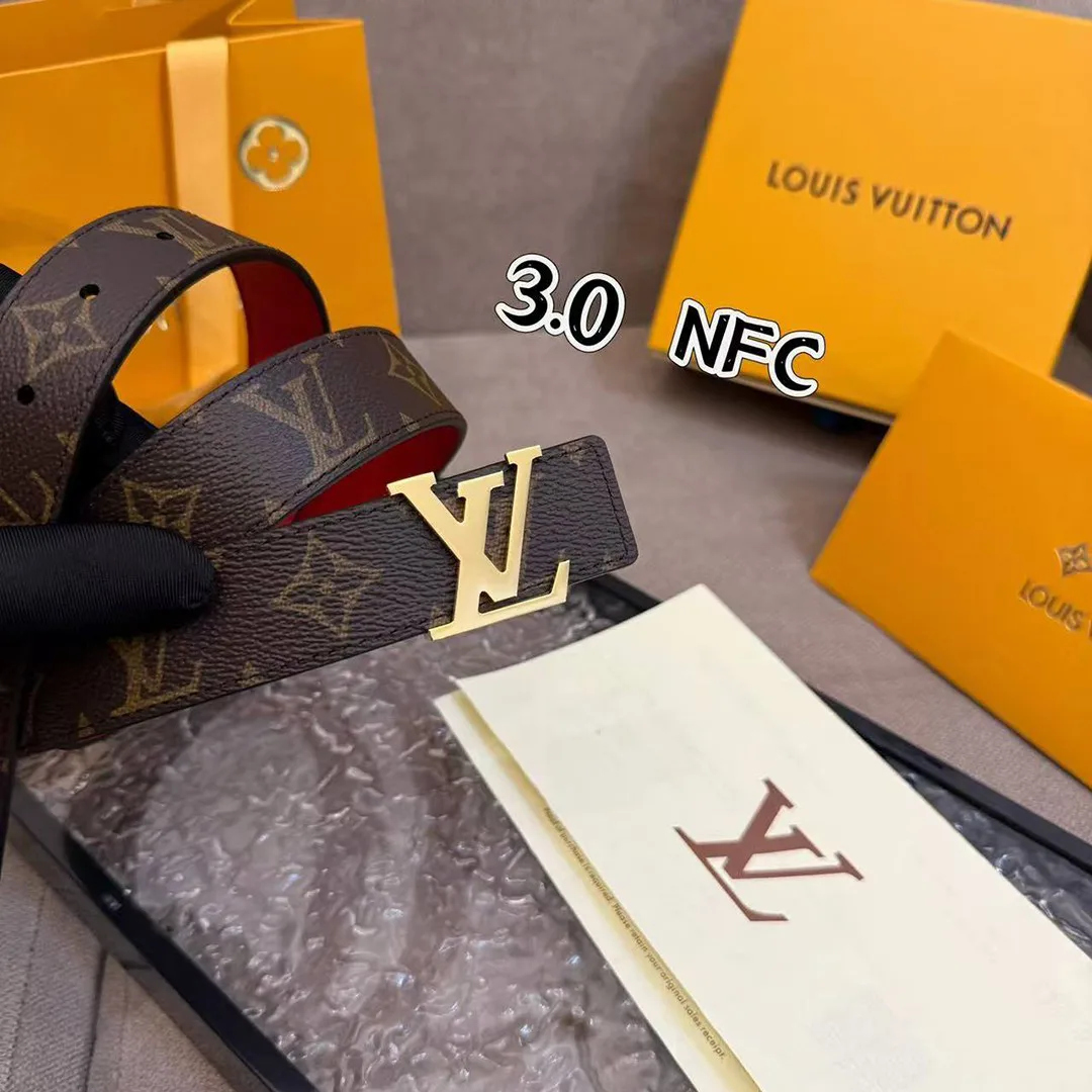 M0322U Initiales 30mm Reversible Belt Monogram Canvas Calf Leather