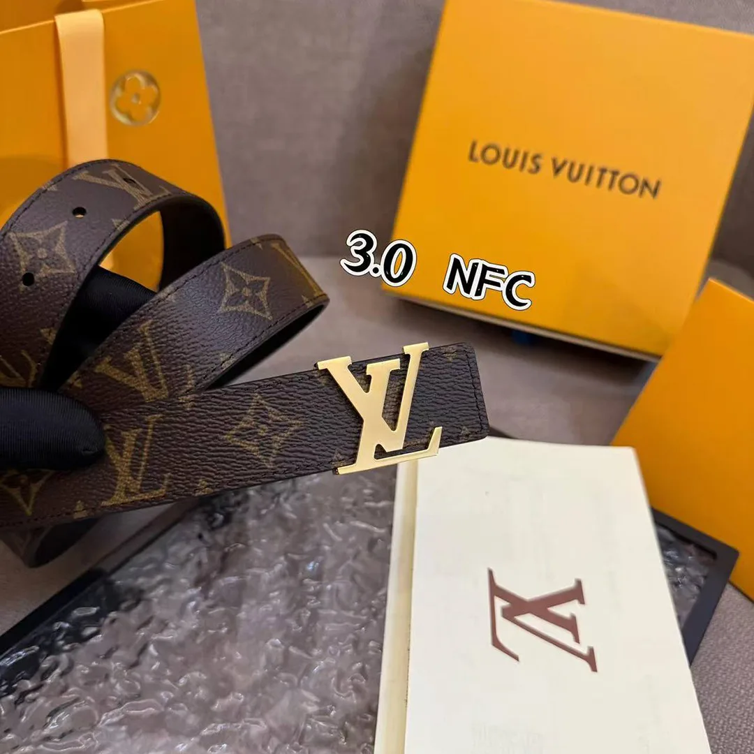 M0565U Initiales 30mm Reversible Belt Monogram Canvas Calf Leather